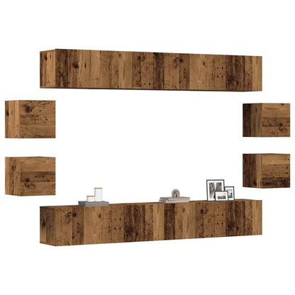 vidaXL Wall Mounted TV cabinets 8 pcs Old Wood Engineered Wood 1