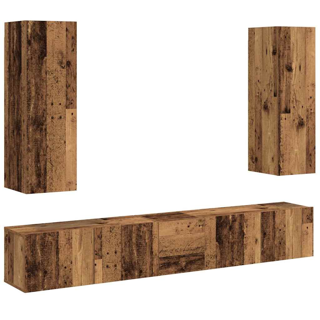 vidaXL Wall Mounted TV cabinets 5 pcs Old Wood Engineered Wood 1