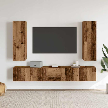vidaXL Wall Mounted TV cabinets 5 pcs Old Wood Engineered Wood 2