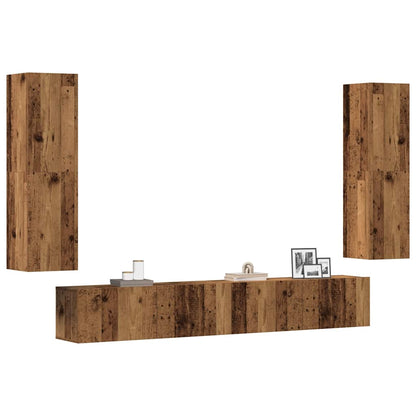 vidaXL Wall Mounted TV cabinets 4 pcs Old Wood Engineered Wood 1