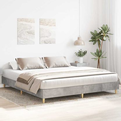 Bed Frame No Mattress Engineered Wood Concrete Grey 160 x 200 cm