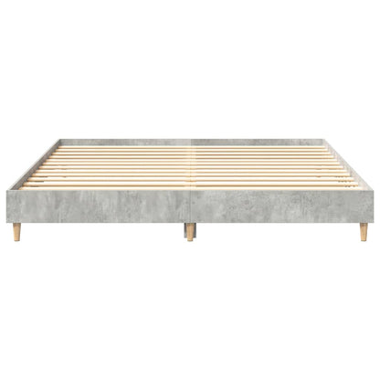 Bed Frame No Mattress Engineered Wood Concrete Grey 160 x 200 cm