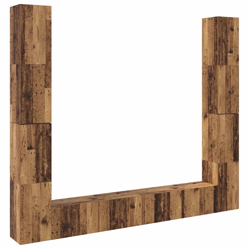 vidaXL 6 Piece Wall-mounted TV Cabinet Set Old Wood Engineered Wood 2