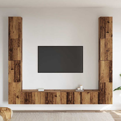 vidaXL 6 Piece Wall-mounted TV Cabinet Set Old Wood Engineered Wood 3