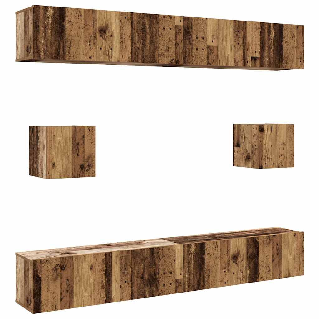 vidaXL 6 Piece TV Cabinet Set Wall-mounted Old Wood Engineered Wood 2