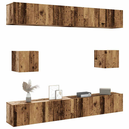 vidaXL 6 Piece TV Cabinet Set Wall-mounted Old Wood Engineered Wood 1