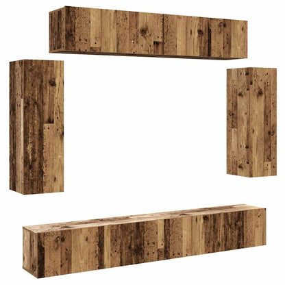 vidaXL 6 Piece TV Cabinet Set Wall-mounted Old Wood Engineered Wood 2