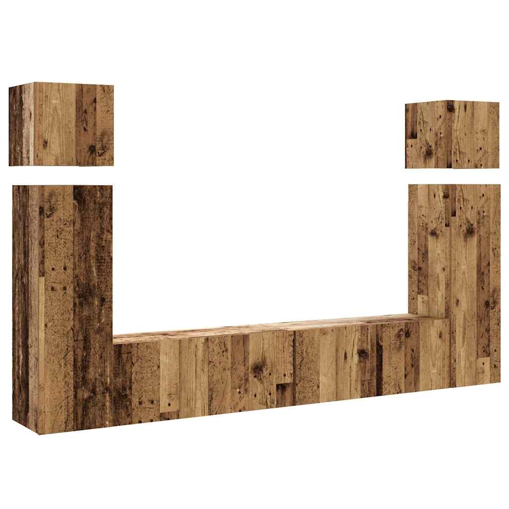 vidaXL 8 Piece TV Cabinet Set Wall-mounted Old Wood Engineered Wood 2