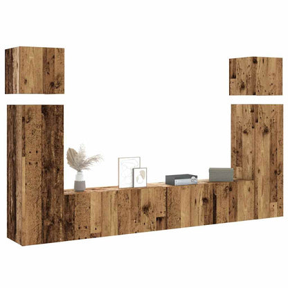 vidaXL 8 Piece TV Cabinet Set Wall-mounted Old Wood Engineered Wood 1