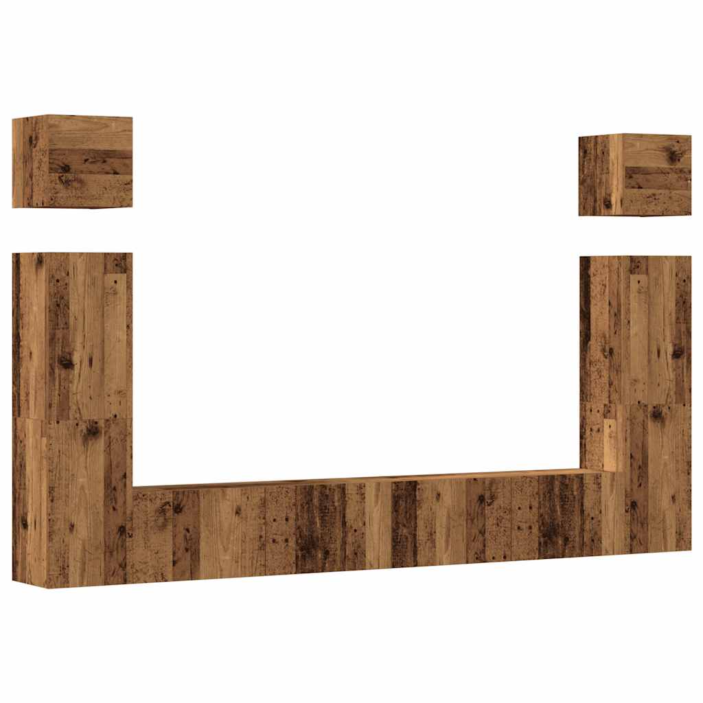 vidaXL 6 Piece TV Cabinet Set Wall-mounted Old Wood Engineered Wood 2