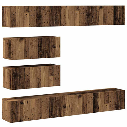 vidaXL 6 Piece TV Cabinet Set Wall-mounted Old Wood Engineered Wood 2