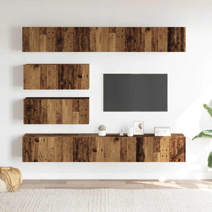 vidaXL 6 Piece TV Cabinet Set Wall-mounted Old Wood Engineered Wood 3