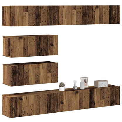 vidaXL 6 Piece TV Cabinet Set Wall-mounted Old Wood Engineered Wood 1