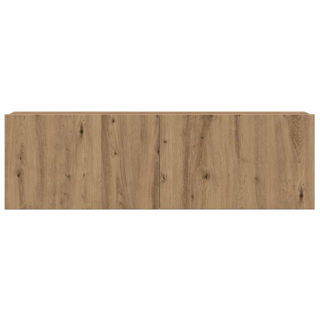 vidaXL 4 Piece TV Cabinet Set Wall-mounted Artisan Oak Engineered Wood 5