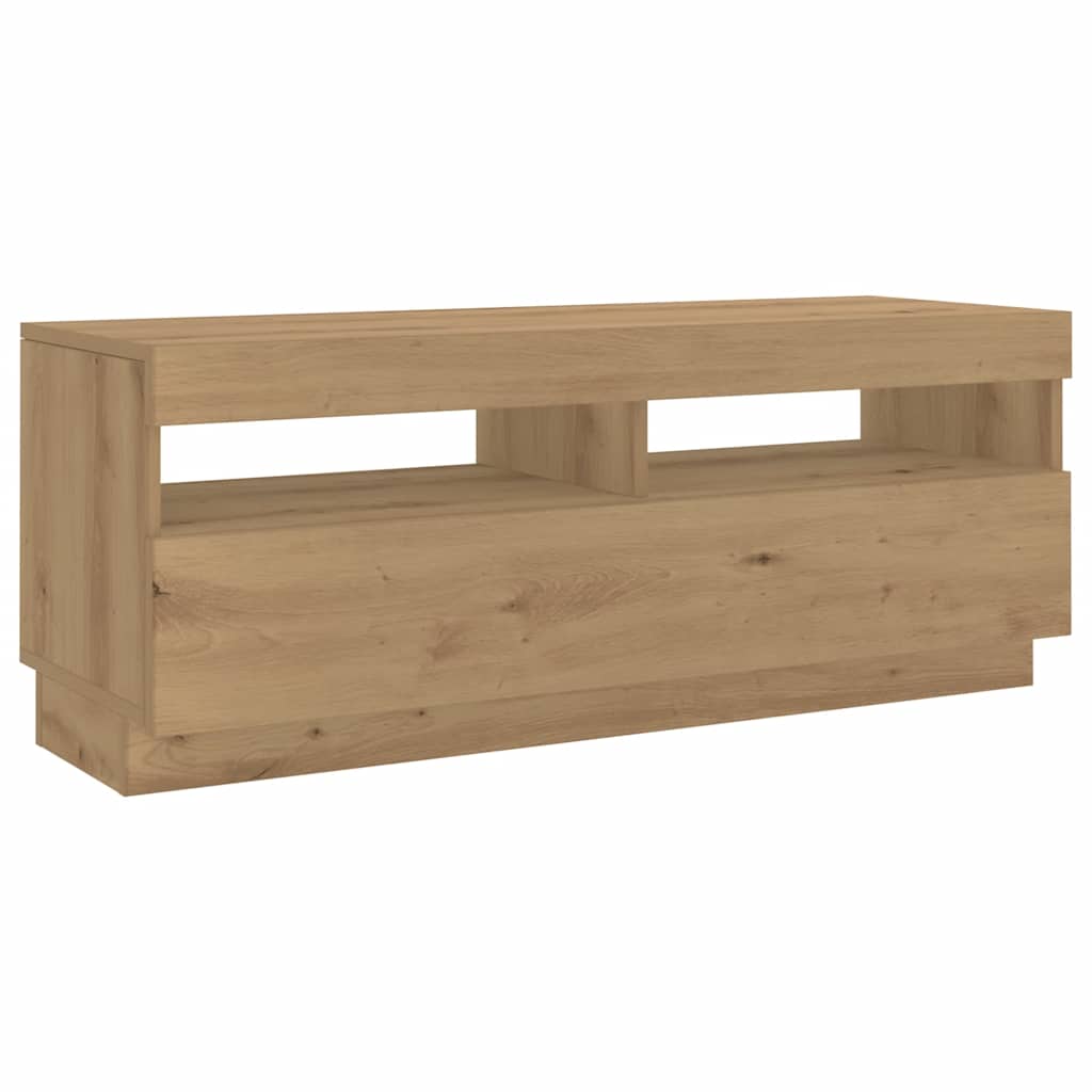 vidaXL TV Cabinet with LED Lights Artisan Oak 300x35x40 cm Engineered Wood 6