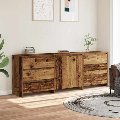 vidaXL 3 Piece Sideboard Old Wood Engineered Wood 3