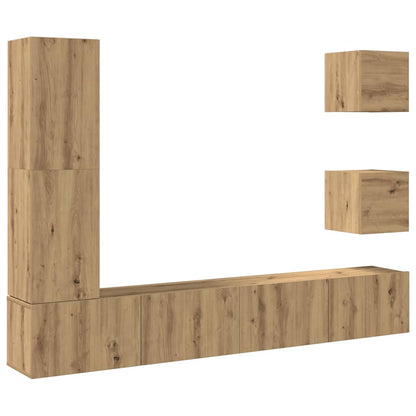 vidaXL 5 Piece TV Cabinet Set Wall-mounted Artisan Oak Engineered Wood 2