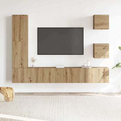 vidaXL 5 Piece TV Cabinet Set Wall-mounted Artisan Oak Engineered Wood 3
