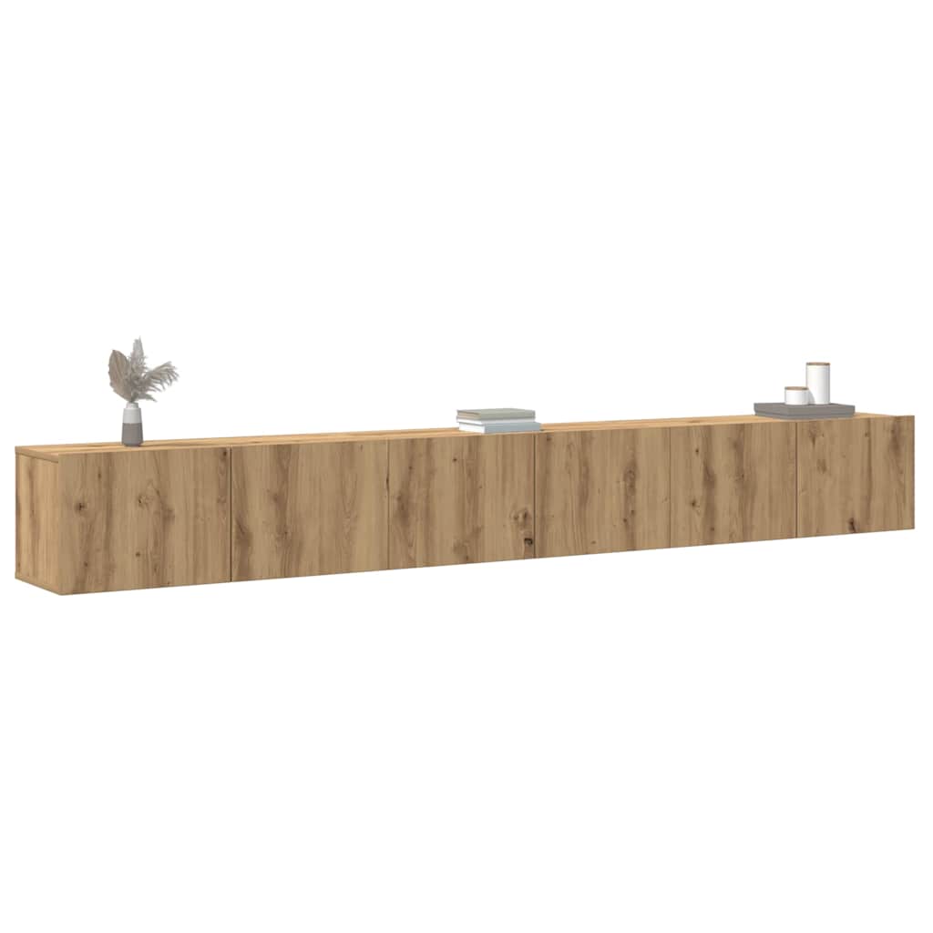 3 Piece TV Cabinet Set Engineered Wood Width 80 cm Artisan oak