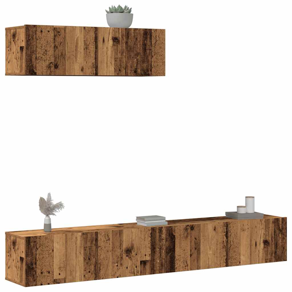 vidaXL 3 Piece TV Cabinet Set Engineered Wood Width 100 cm