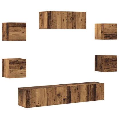 vidaXL 5 Piece TV Cabinet Set Wall-mounted Old Wood 2