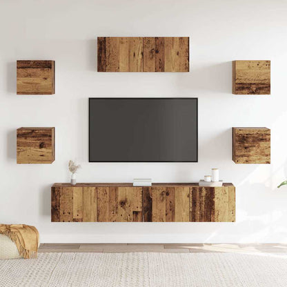 vidaXL 5 Piece TV Cabinet Set Wall-mounted Old Wood 3