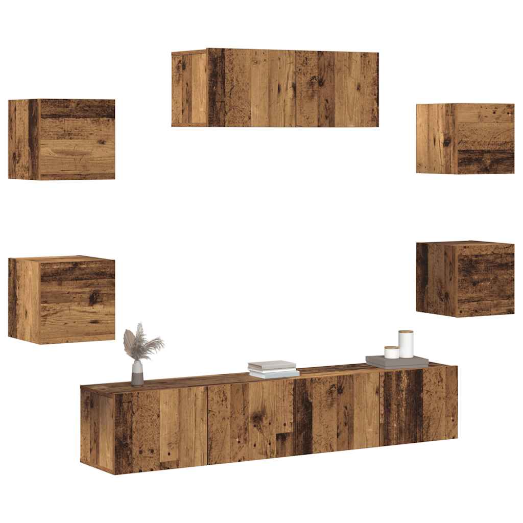 vidaXL 5 Piece TV Cabinet Set Wall-mounted Old Wood 4