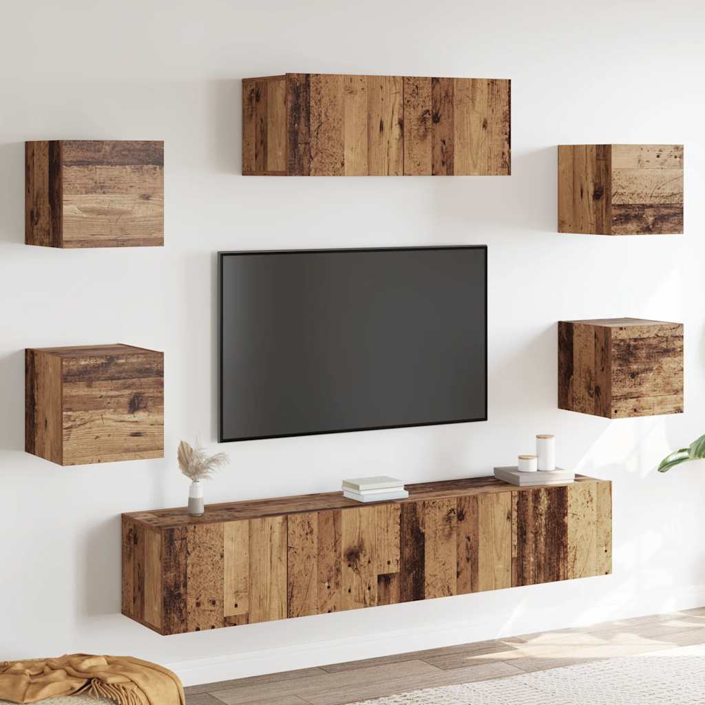 vidaXL 5 Piece TV Cabinet Set Wall-mounted Old Wood 1