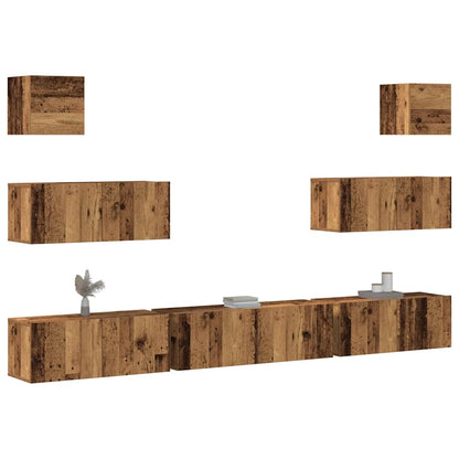 vidaXL 7 Piece TV Cabinet Set Wall-mounted Old Wood Engineered Wood 1