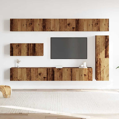 vidaXL 7 Piece TV Cabinet Set Wall-mounted Old Wood Engineered Wood 3