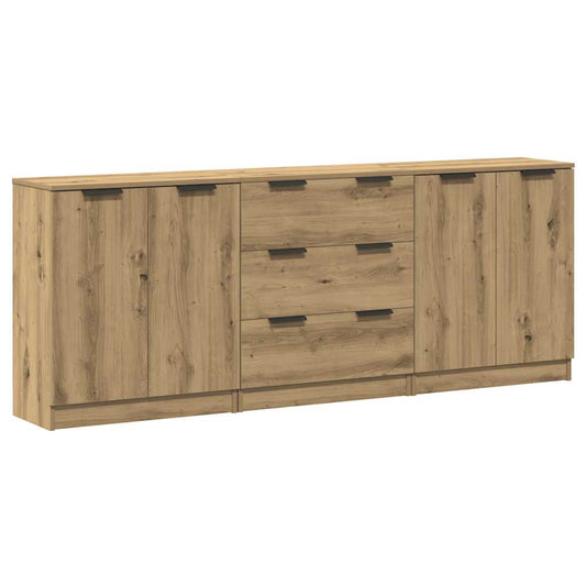 3 Piece Sideboards Engineered Wood Artisan oak
