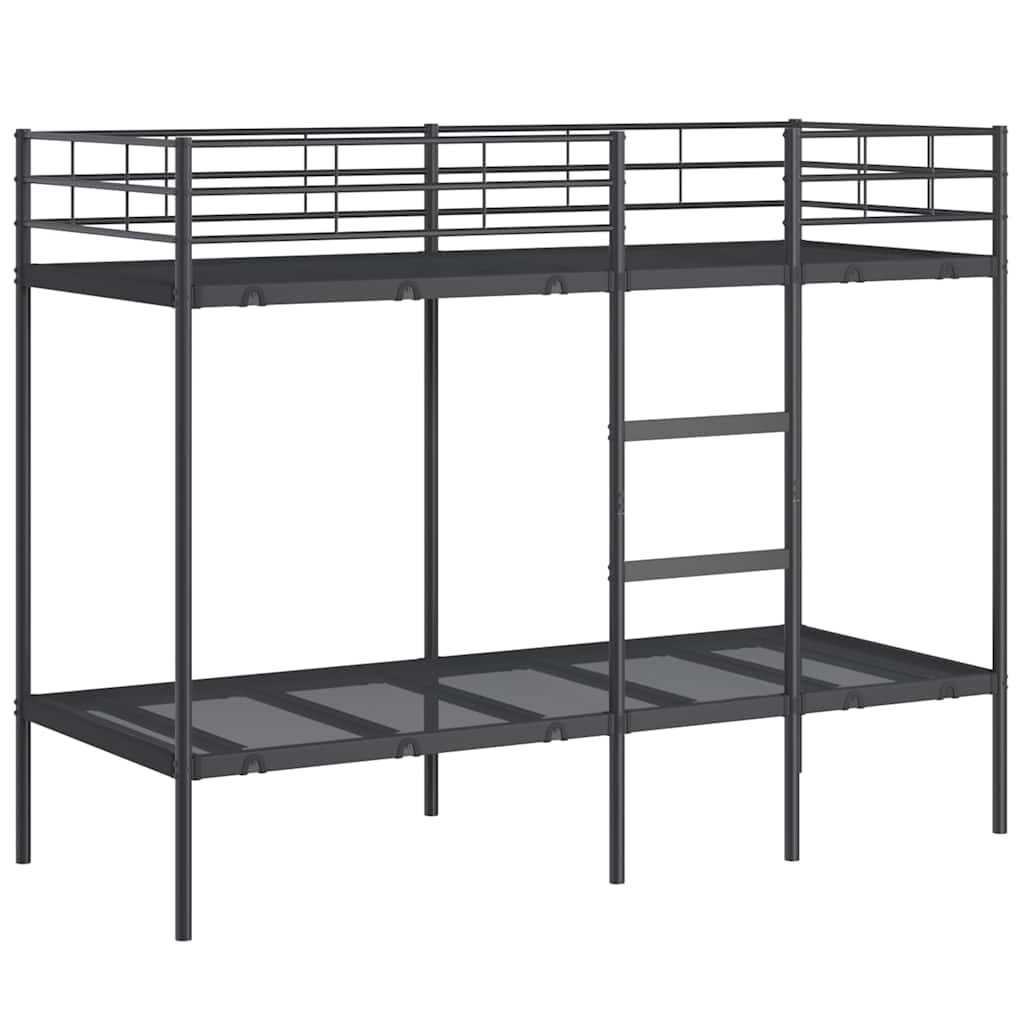 vidaXL Bunk Bed without Mattress Black 80x200 cm Steel 2