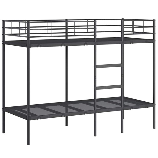 vidaXL Bunk Bed without Mattress Black 80x200 cm Steel 2