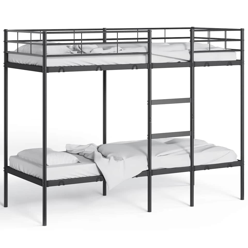 vidaXL Bunk Bed without Mattress Black 80x200 cm Steel 4