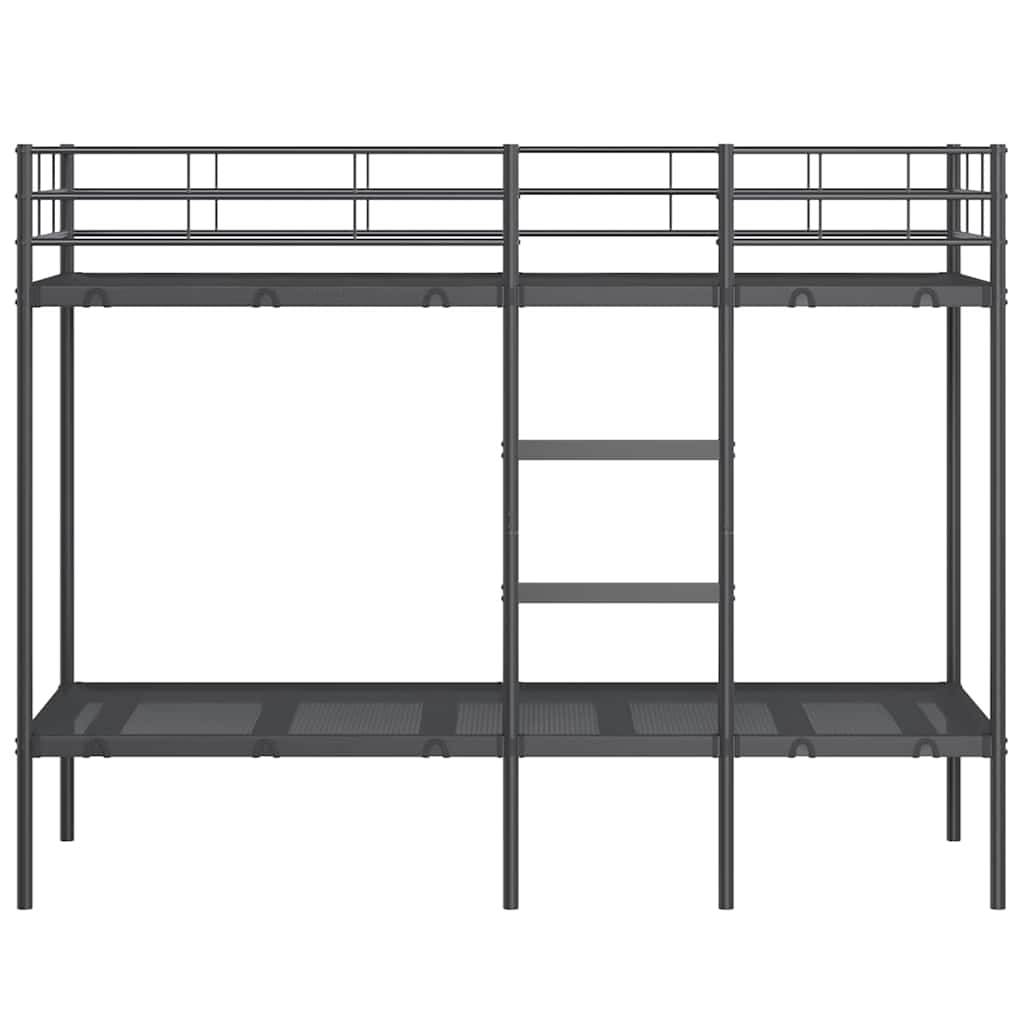 vidaXL Bunk Bed without Mattress Black 80x200 cm Steel 5