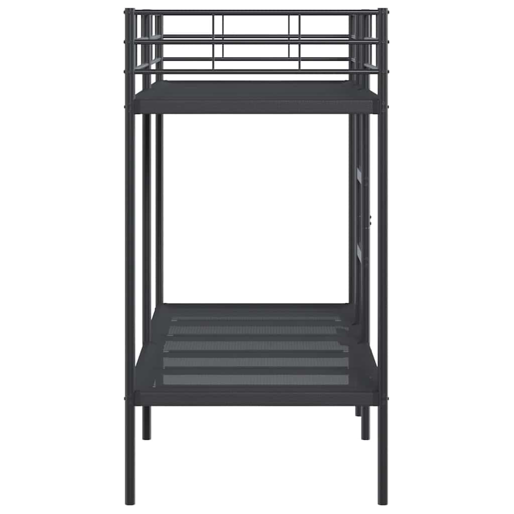 vidaXL Bunk Bed without Mattress Black 80x200 cm Steel 6