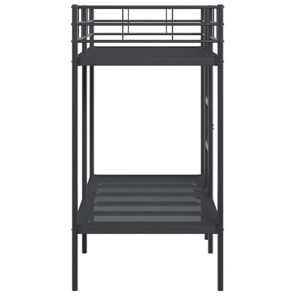 vidaXL Bunk Bed without Mattress Black 80x200 cm Steel 6