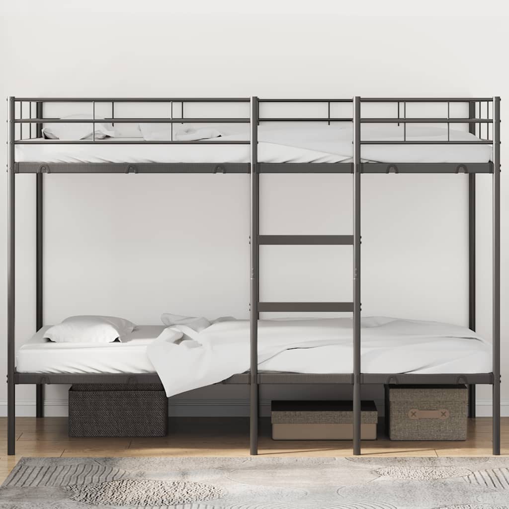 vidaXL Bunk Bed without Mattress Black 100x200 cm Steel 3