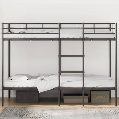 vidaXL Bunk Bed without Mattress Black 100x200 cm Steel 3