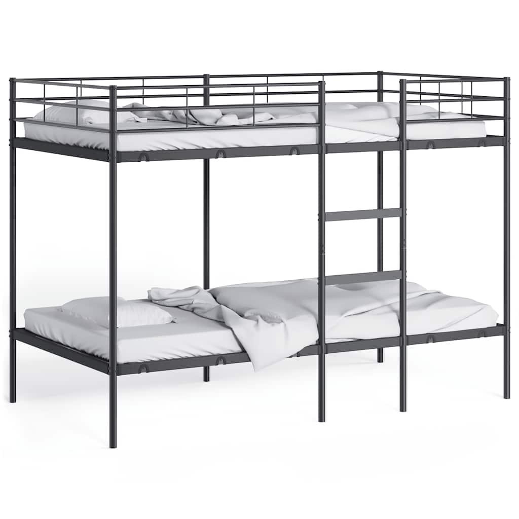 vidaXL Bunk Bed without Mattress Black 100x200 cm Steel 4