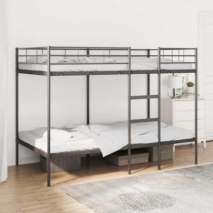 vidaXL Bunk Bed without Mattress Black 100x200 cm Steel 1
