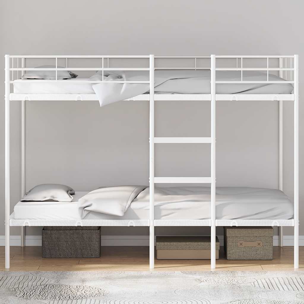 vidaXL Bunk Bed without Mattress White 100x200 cm Steel 3