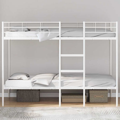 vidaXL Bunk Bed without Mattress White 100x200 cm Steel 3