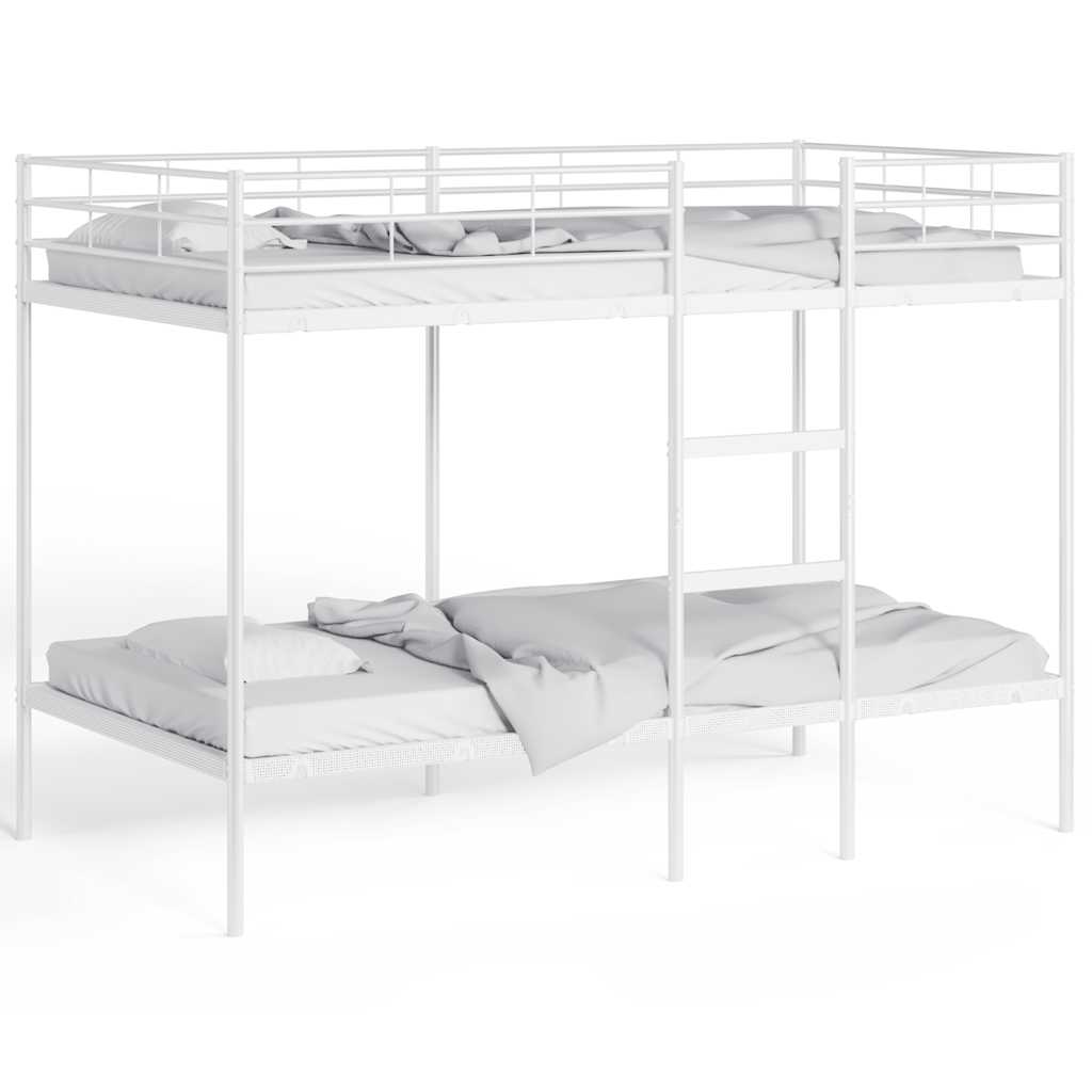 vidaXL Bunk Bed without Mattress White 100x200 cm Steel 4
