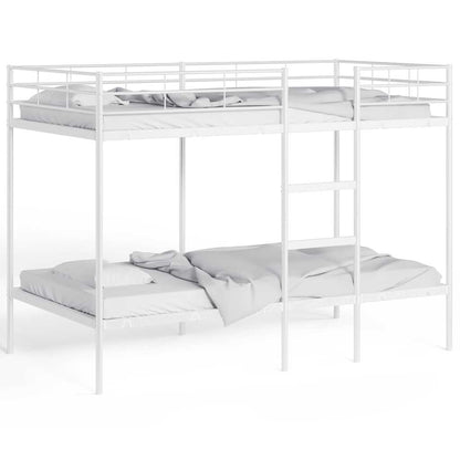 vidaXL Bunk Bed without Mattress White 100x200 cm Steel 4