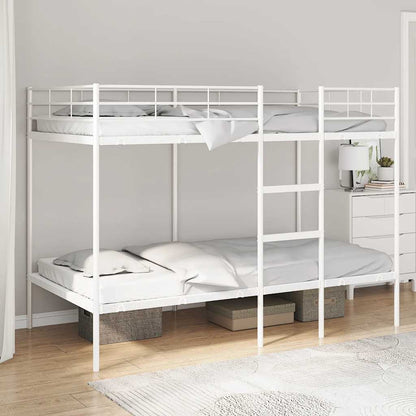 vidaXL Bunk Bed without Mattress White 100x200 cm Steel 1
