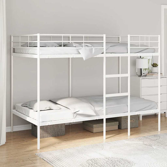 vidaXL Bunk Bed without Mattress White 100x200 cm Steel 1