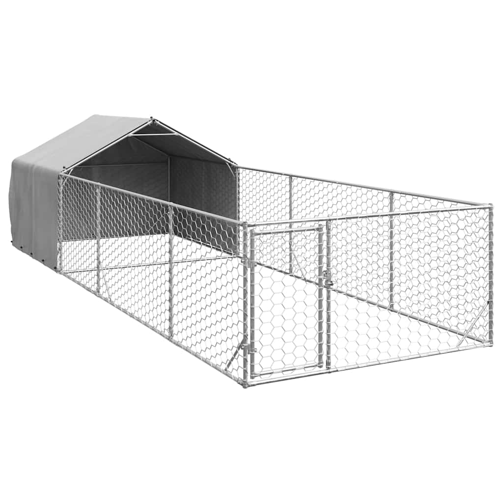 Outdoor Dog Kennel with Run 4x2x1,5 m Galvanised Steel 6 m 1.5 m 2 m