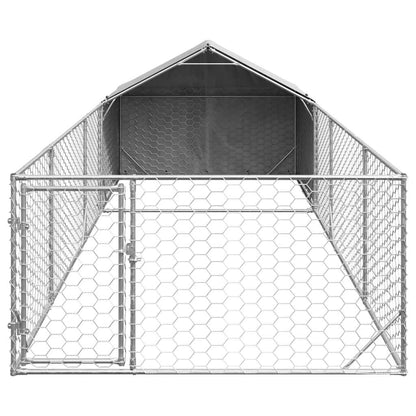 Outdoor Dog Kennel with Run 4x2x1,5 m Galvanised Steel 6 m 1.5 m 2 m