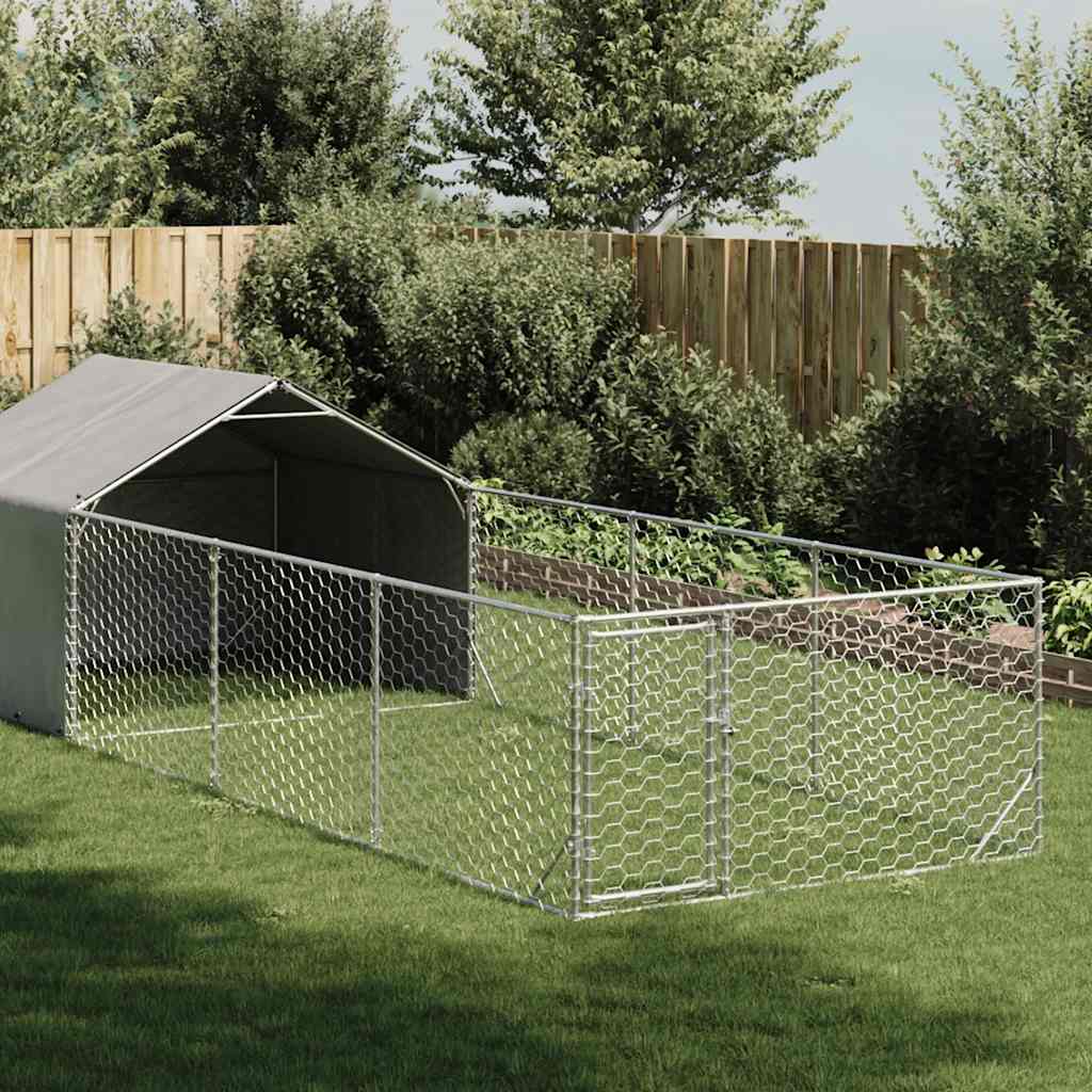 Outdoor Dog Kennel with Run 4x2x1,5 m Galvanised Steel 6 m 1.5 m 2 m